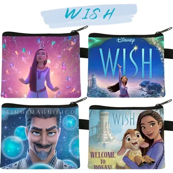 Новый фильм Disney Wish Aisha Кошелек для монет для девочек Мультфильм Аниме Принцесса Айша Мини Кошелек Портативная сумка для хранения ключей Держатель для карт