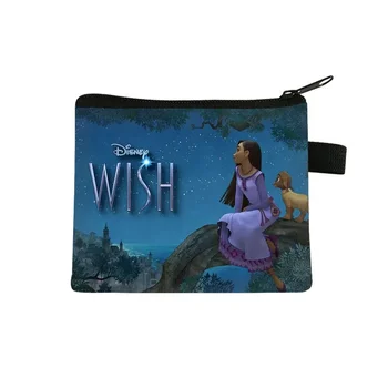 Новый фильм Disney Wish Aisha Кошелек для монет для девочек Мультфильм Аниме Принцесса Айша Мини Кошелек Портативная сумка для хранения ключей Держатель для карт Изображение 2