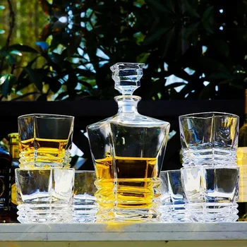 Хрустальный Графин для виски из Бессвинцового стекла Неправильной формы, Барная посуда для вечеринок с ликером, Шотландский Бурбон, 800 мл Изображение 2