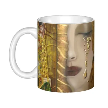 Сделай САМ Древо Жизни Stoclet Frieze Gustav Klimt Керамическая Кружка Персонализированная Кофейная чашка в стиле арт-символизма Креативный подарок Изображение 2