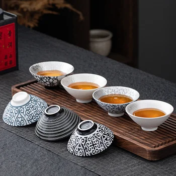 Ручная позолоченная чайная чашка из серебра 999 пробы, керамическая чайная чашка, инкрустированная серебряной чайной лампой, чайная чашка Кунг-фу, позолоченная серебряная Мастер-чашка Изображение 2