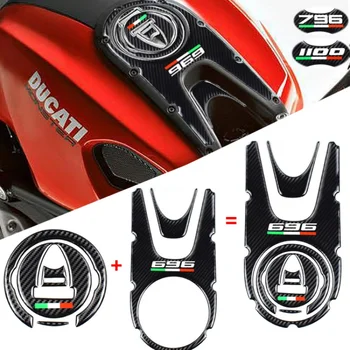Для Ducati Monster 696 796 821 1100 1200 Diavel 3D наклейка на бензобак мотоцикла в виде карбона Защитная накладка на бак