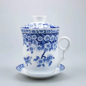 1 Комплект Традиционная Керамическая Чайная Чашка Фарфоровая Чайная Кружка С Заваркой И Блюдцем Керамическая Чайная Чашка