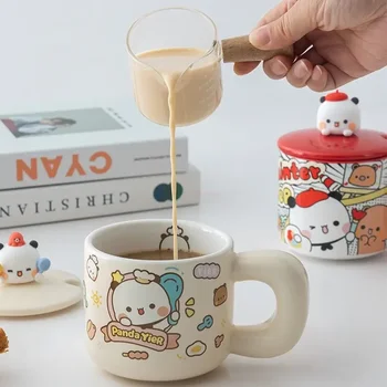 Новая Ограниченная Серия Cute Lesser Panda Yier Bubu Чашка Для Завтрака Овсяная Чашка Креативная Керамическая Чашка Mark Cup Подарок На День Рождения Изображение 2