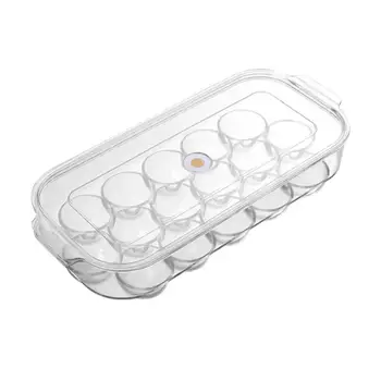 Коробка для хранения яиц, Держатель для яиц для холодильника, Прозрачные Однослойные контейнеры с крышкой, Штабелируемые контейнеры для яиц, 16 яиц для кухни Изображение 2