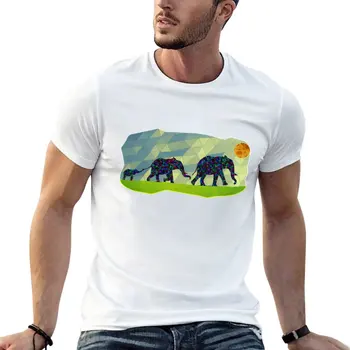 Футболка с семейством слонов, быстросохнущая футболка, футболки, мужские футболки с рисунком аниме