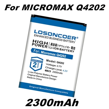Аккумулятор LOSONCOER 2300mAh Q4202 хорошего качества для аккумулятора мобильного телефона Micromax Q4202