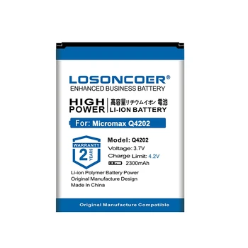 Аккумулятор LOSONCOER 2300mAh Q4202 хорошего качества для аккумулятора мобильного телефона Micromax Q4202 Изображение 2