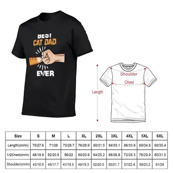 Новая футболка best cat dad ever, футболки оверсайз, забавные футболки, мужские черные футболки, мужская тренировочная рубашка Изображение 2