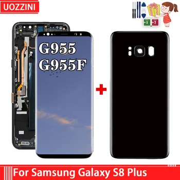 Супер OLED Для Samsung Galaxy S8 plus ЖК-Дисплей Сенсорная Панель Дигитайзер G955F G955fd G955 ЖК-Экран С Рамкой Задняя Крышка