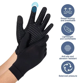 Компрессионные перчатки от артрита Снимают боль в руке, отек и кистевой туннель, перчатка на полный палец для унисекс, перчатка для терапии сенсорного экрана