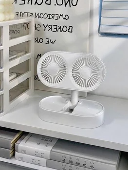 Новейший портативный маленький вентилятор, мини-электрическая зарядка, настольный немой в студенческом общежитии Изображение 2
