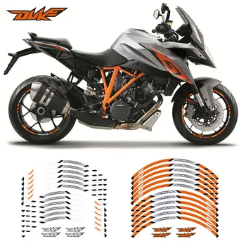 Новые высококачественные 12 шт., подходящие наклейки на колеса мотоциклов, полосатый светоотражающий обод для KTM DUKE 125 250 390 790 1290