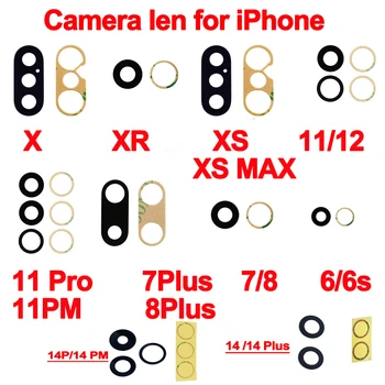 1 шт Стеклянный объектив задней камеры для iPhone X XS Max XR 6s 6Plus 8 7 Plus 11 12 13 Mini 14 Pro Объектив задней камеры