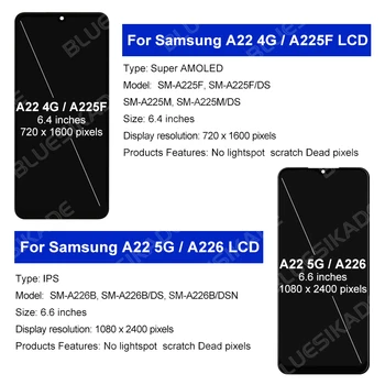 Для Samsung Galaxy A22 4G A225 ЖК-дисплей A225F Дисплей A225F/DS Для Samsung A22 5G A226 ЖК-дисплей A226F A226B Сенсорный экран Замена Деталей Изображение 2
