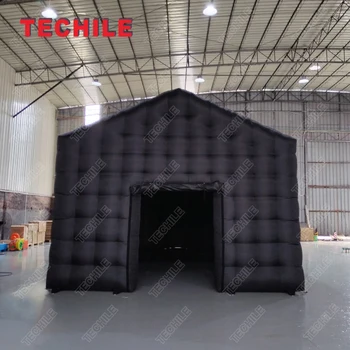 Изготовленная на заказ на фабрике Дешевая Надувная Диско-Световая Палатка ночного клуба Black Party Cube Bar Tent Надувная Палатка Ночного Клуба