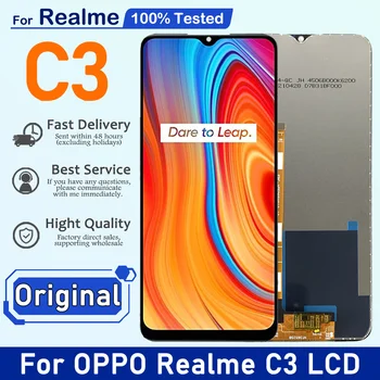 Оригинал для Realme C3 Display LCD RMX2027 RMX2021 RMX2020 Рамка Сенсорного Экрана В Сборе Замена Для Realme C3 LCD