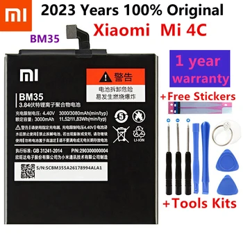 Аккумулятор телефона Xiaomi BM35 3080 мАч для Xiaomi MI 4C MI4C большой емкости, высококачественная оригинальная сменная батарея + бесплатные инструменты