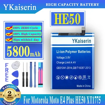 YKaiserin 5800 мАч HE50 Аккумулятор Для Motorola Moto E4 Plus E4Plus E5 PLUS E5PLUS XT1770 XT1771 XT1775 XT1774 XT1776 Телефон Batteria