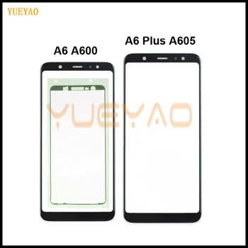 Для Samsung Galaxy A6 A600 A6 Plus A6 + 2018 A605 Сенсорный Экран Передняя панель Стеклянная Линза Замена Переднего Внешнего ЖК-стекла
