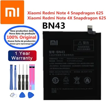 Высококачественный Оригинальный Аккумулятор Для Xiaomi Redmi Note 4X/Note 4 Note4 Global Snapdragon 625 4000mAh BN43 Battery