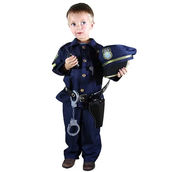 Роскошный костюм полицейского и набор для ролевых игр Для мальчиков, представление на Хэллоуин, карнавальная вечеринка, Маскарадная форма