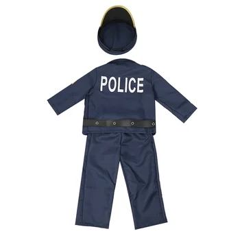 Роскошный костюм полицейского и набор для ролевых игр Для мальчиков, представление на Хэллоуин, карнавальная вечеринка, Маскарадная форма Изображение 2