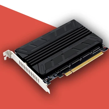M.2 NVMe SSD в PCIE X16M Ключевой Преобразователь жесткого диска Считыватель 4-Портового адаптера преобразования Адаптер расширения массива Материнская плата