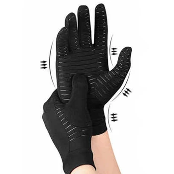 1 пара медных перчаток от артрита, удобные унисекс, перчатки от артрита, наконечники для сенсорного экрана, дышащие для мужчин и женщин, облегчающие отеки. Изображение 2