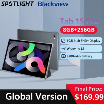 Глобальная версия Blackview Tab 15 Pro Tablet Pad Восьмиядерный 8 ГБ 256 ГБ 8280 мАч Аккумулятор 10,5 