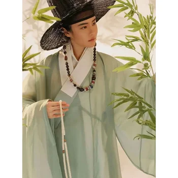 Оригинальный древнекитайский костюм Ханфу, мужская одежда, традиционные костюмы династии Мин Ханфу, Ханбок для выпускного Изображение 2