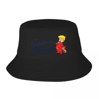 Новый Логотип Мотеля Sandman 60-х годов с Маленьким Мальчиком и Плюшевым Мишкой, Широкополая Шляпа Большого Размера, Роскошная Кепка boonie hats, Детская Шляпа Для Мальчиков, Женская
