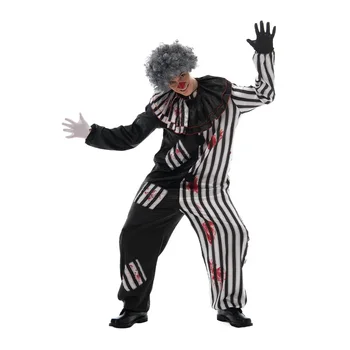 2022 Взрослый Злой Клоун цирк Косплей Костюм На Хэллоуин Винтажный Мужской Кровавый Убийца Клоун Карнавал Пасха Пурим Маскарадный Костюм