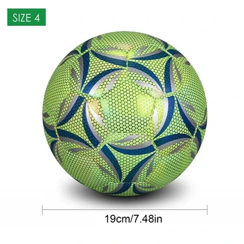 Светящийся футбольный мяч 4-го размера, ослепительно светящийся в темноте тренировочный и игровой мяч, продолжительная яркость Изображение 2