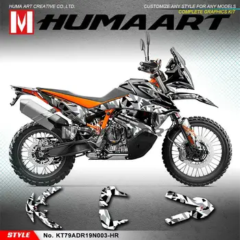 HUMAART Full Graphics Kit Пользовательские Виниловые Наклейки для KTM 790 ADV Adventure R 2019 2020, Камуфляж