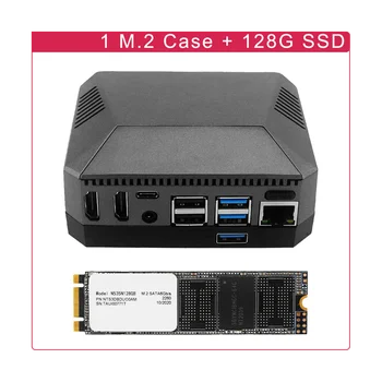 Для Raspberry Pi 4 Argon M.2 Алюминиевый корпус, адаптер SATA SSD к USB 3.0, встроенный вентилятор охлаждения, карта SSD 128 Г Изображение 2