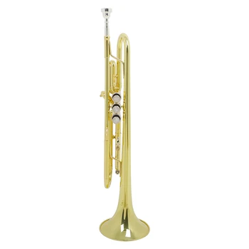 Труба из латуни с перчатками и салфеткой для чистки Bb B Flat Труба Музыкальный инструмент для детей и взрослых Изображение 2
