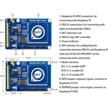 PN532 NFCHAT I2C SPI UART Интерфейсы RFIDNFC Модуль Чтения карт Памяти 13,56 МГц Модуль Связи Ближнего Поля для RaspberryPi Изображение 2