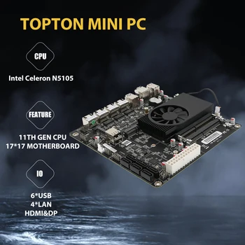 Pentium N6005 Промышленная материнская плата Mini ITX NAS Маршрутизация брандмауэра 4x Intel i226-V LAN 2 * M.2 NVMe 6 * SATA3.0 2 * DDR4 DP1.4 HDMI2.0