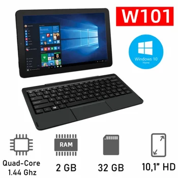 Новый 10,1-Дюймовый Планшет Windows 10 С Клавиатурой, 2 ГБ оперативной памяти, 32 ГБ ПЗУ, Процессором Z8350, Планшетным ПК, Двумя Камерами 1280*800 IPS W101