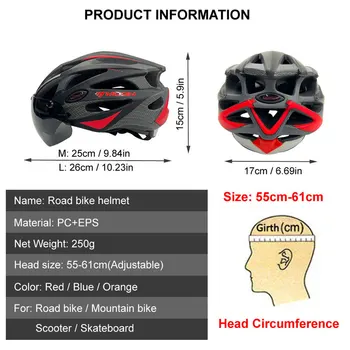 Монолитный Велосипедный Шлем MOON для гонок, Сверхлегкий Велосипедный Шлем для Мужчин и Женщин, Велосипедный Шлем с магнитными очками Изображение 2