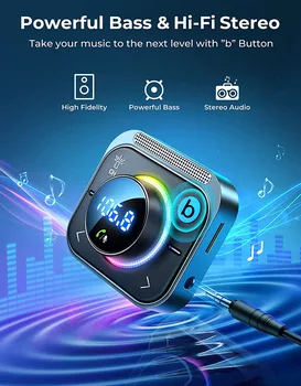Bluetooth 5,3 FM-модулятор RGB light беспроводной автомобильный MP3-плеер со Слотом TF AUX Воспроизведение музыки PD 30 Вт QC3.0 USB Комплекты Быстрых зарядных устройств Изображение 2