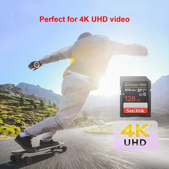 SD-карта SanDisk Extreme PRO 512G 256G 128G 64G 32G U3 4k для чтения со скоростью до 200 МБ/с. Карты памяти C10 V30 UHS-I SDHC / SDXC для Камеры Изображение 2