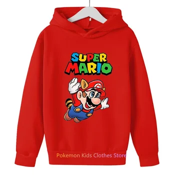 Детская одежда Super Mario Bros для детей 3-12 лет Осенний детский свитер с принтом Покемона для девочек, пуловер для мальчиков