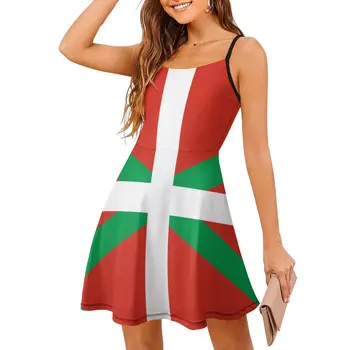 Экзотические флаг страны Басков повседневная графическая женская слинг платье женщины, платье гик сторон чулок платье