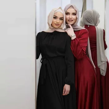 Атласный Хиджаб, мусульманское платье, Абайя, Женская Исламская одежда для Рамадана, Длинное платье с широкими распашонками, Макси-кафтан для вечеринки в Рамадан, Турция