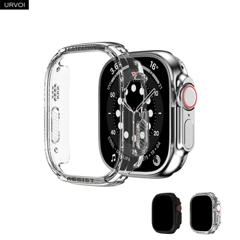 Чехол URVOI для Apple Watch ultra 2, бампер, 49-миллиметровая пластиковая прозрачная защитная крышка для iWatch, матовый черный, жесткие аксессуары