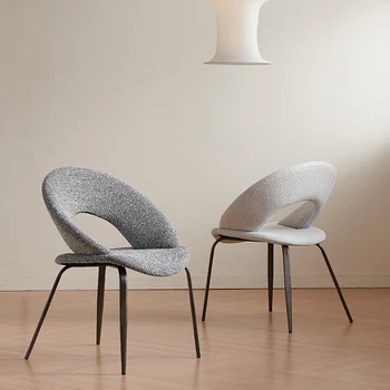 Обеденный стул из хлопчатобумажной и льняной ткани, стул для кафе