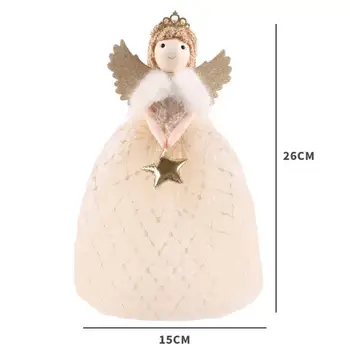 Рождественское украшение в виде ангела Кукла-ангел с короной Праздничная Рождественская кукла-ангел с крыльями в короне Украшение стола для дома для девочек