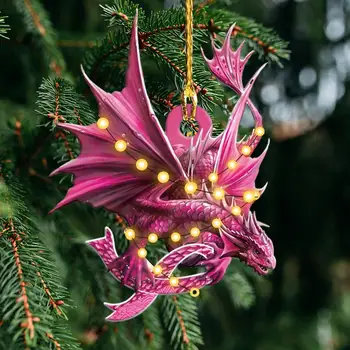 Акриловый декор в виде дракона Многоразовые Акриловые подвесные украшения в виде Рождественского дракона Праздничное украшение на Рождественскую елку Вечерние принадлежности для праздника